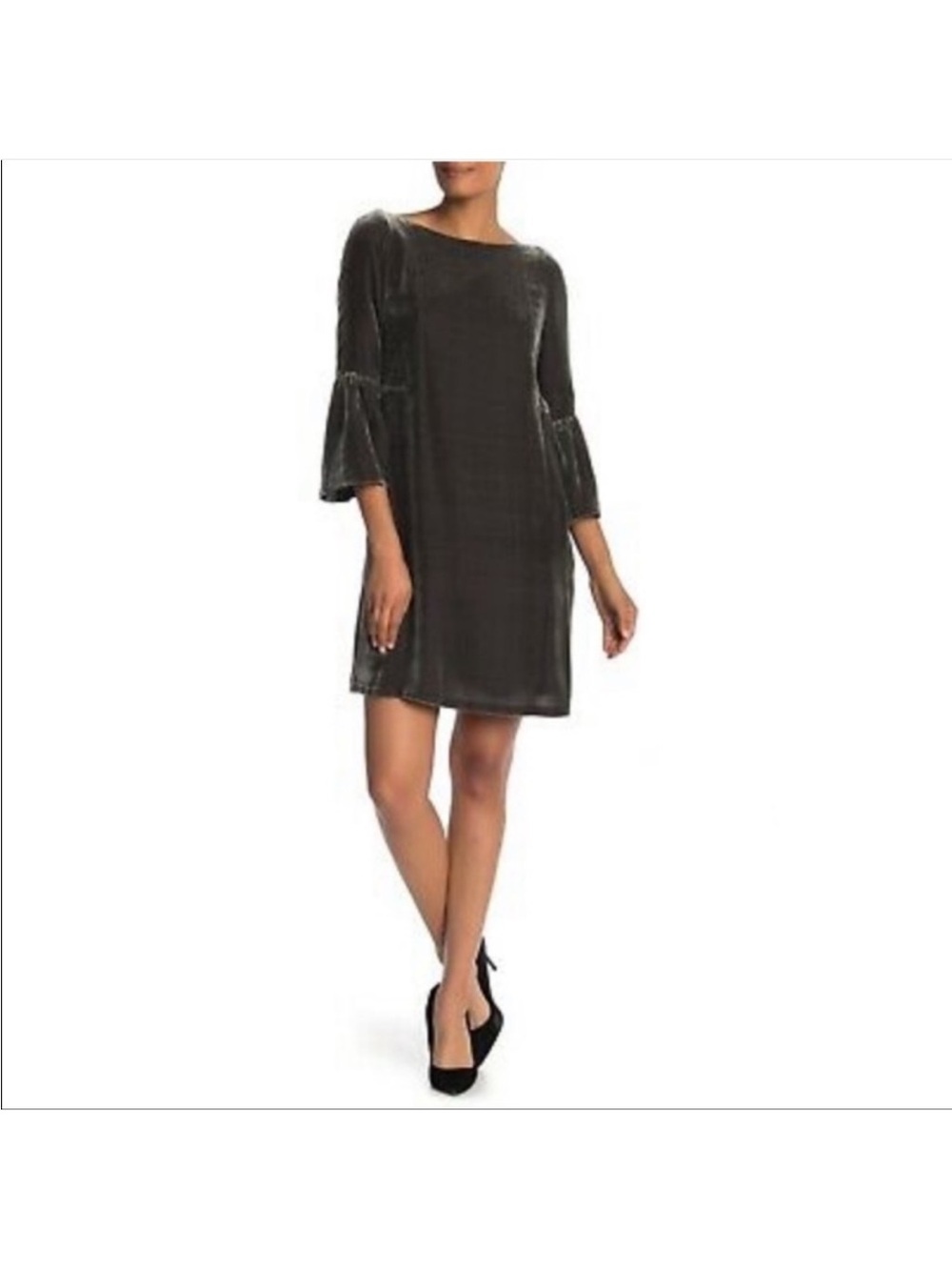 Lafayette 148 XL Roslin bell sleeve silk velvet dress